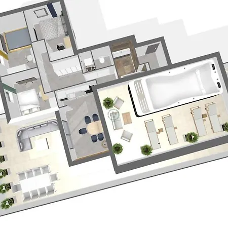 Skyline Rooftop Swim Apartment